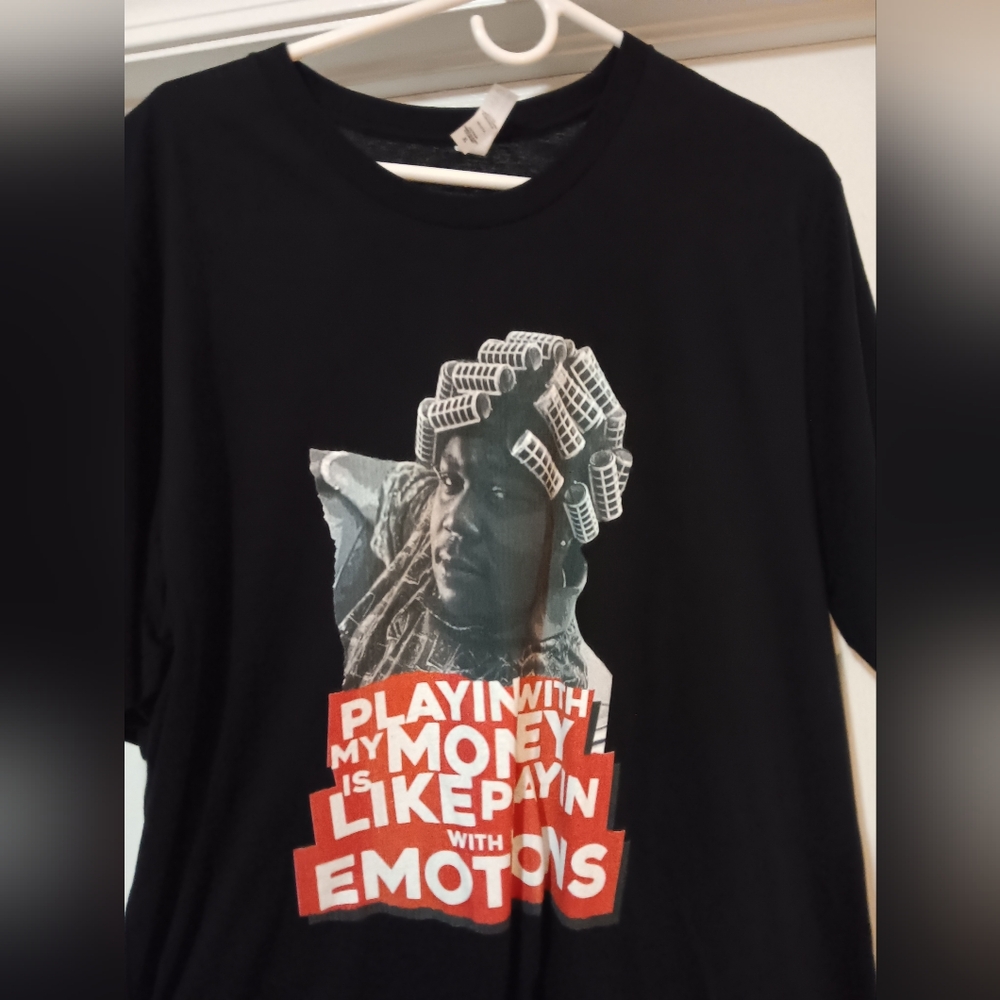 Black Graphic T-Shirt with Bold Text